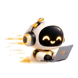 Genie working fast on a laptop